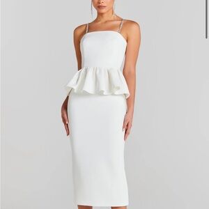 NADINE MERANI White midi dress